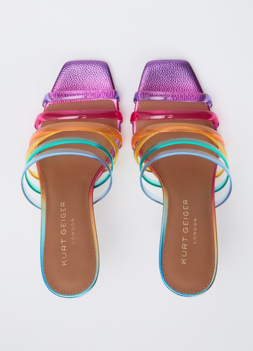 Kurt Geiger Maddison sandalette met metallic finish en strass - detail 2 paars