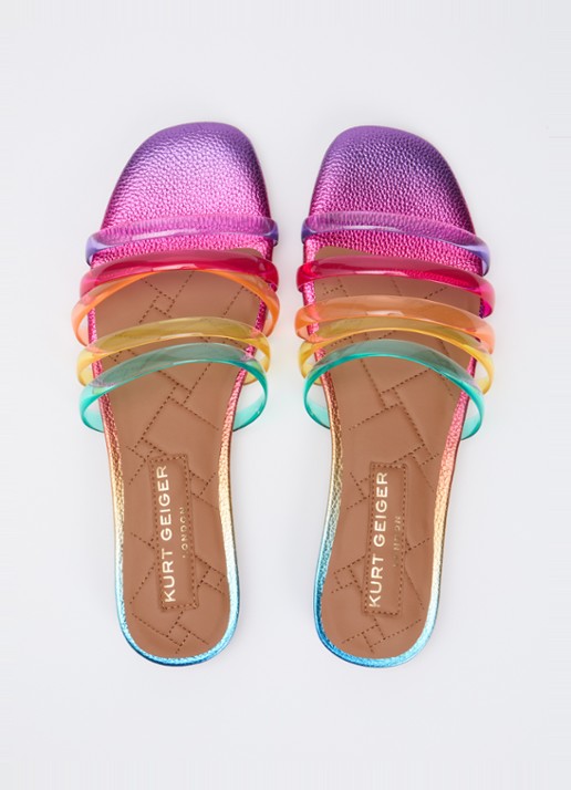 Kurt Geiger Maddison slipper met metallic finish en strass - detail 4 paars