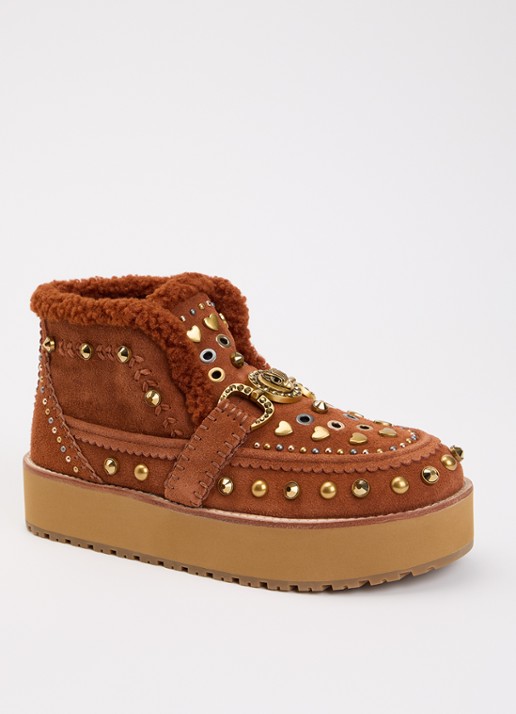 Kurt Geiger Mansion enkellaarsje van suède met studs