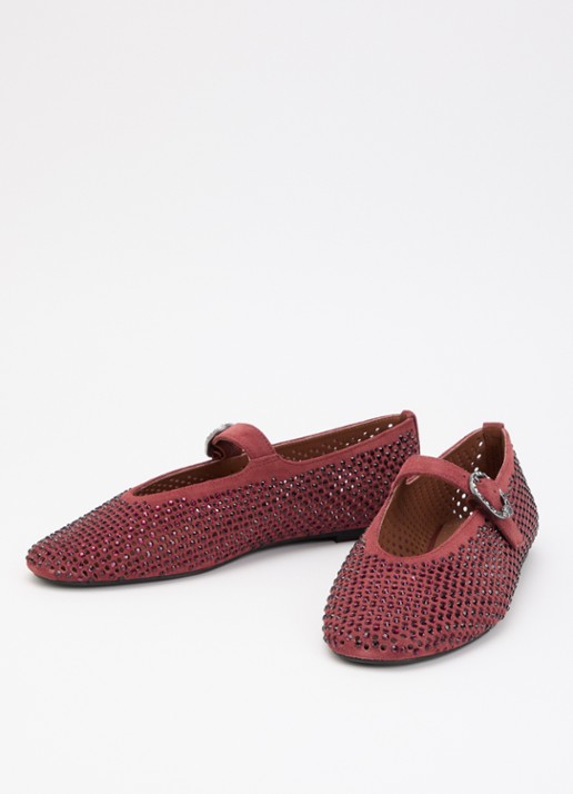 Kurt Geiger Mayfair ballerina met strass - detail 3 bordeauxrood