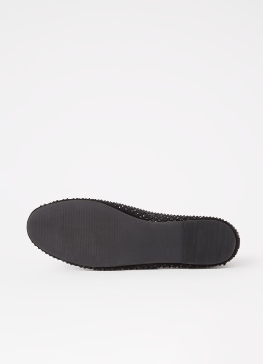 Kurt Geiger Mayfair ballerina van suède met strass - detail 5 zwart