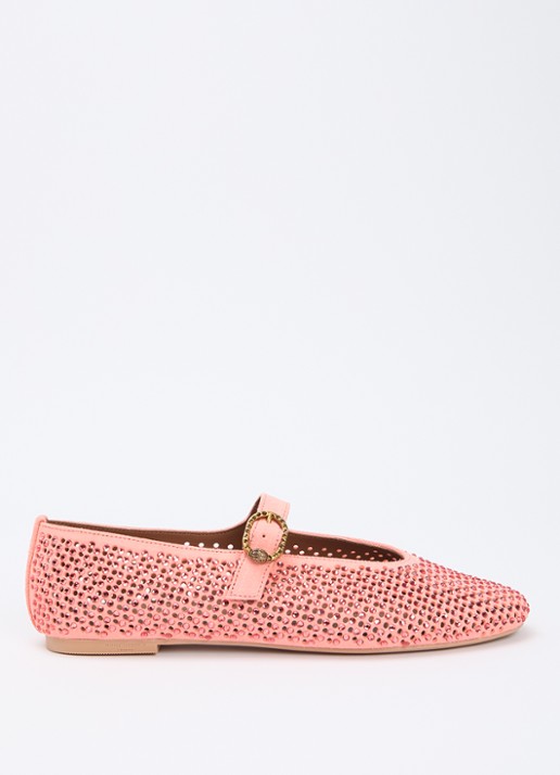 Kurt Geiger Mayfair ballerina van suède met strass
