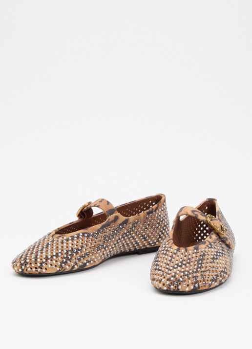 Kurt Geiger Mayfair ballerina van suède met strass - detail 3 camel