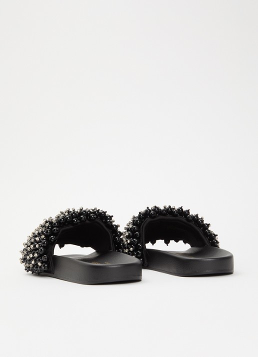 Kurt Geiger Meena Eagle slipper met strass - achterkant 2 zwart