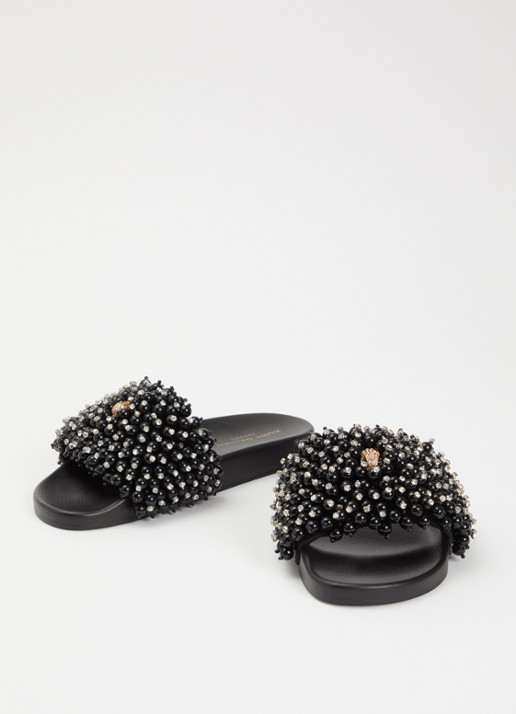 Kurt Geiger Meena Eagle slipper met strass - detail 3 zwart