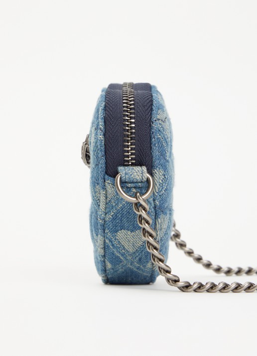 Kurt Geiger Micro Heart crossbodytas van denim met strass - detail 2 indigo