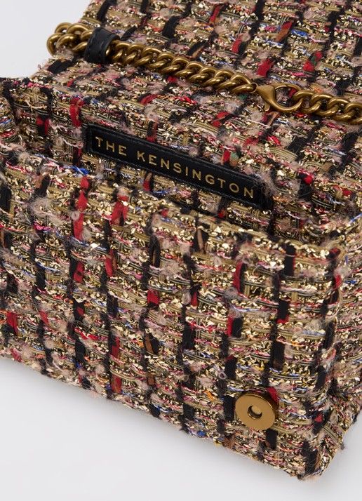 Kurt Geiger Mini Kensington Kurt crossbodytas met tweed-look - detail goud