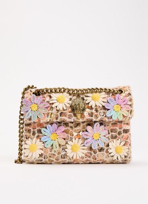 Kurt Geiger Mini Kensington schoudertas met tweed-look