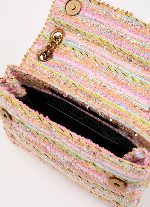 Kurt Geiger Mini Kensington schoudertas met tweed-look - detail 5 roze