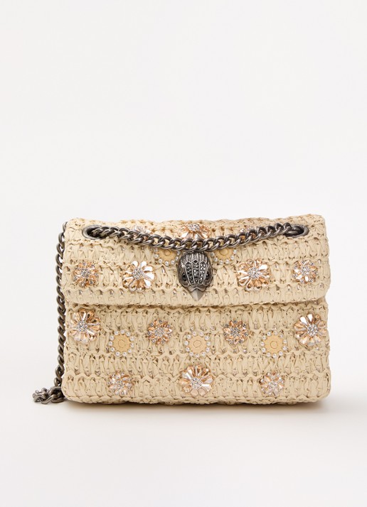Kurt Geiger Mini Kensington schoudertas van raffia