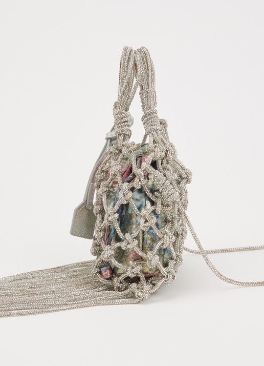 Kurt Geiger Mini Macrame crossbodytas met strass - detail 6 zilver