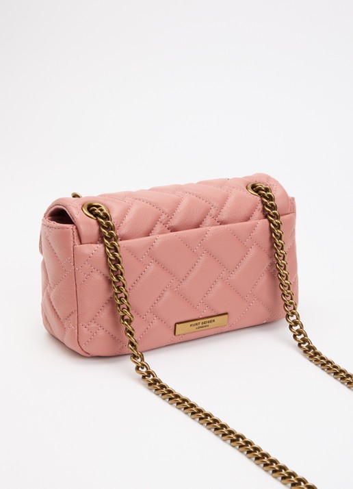 Kurt Geiger Mini Pimlico schoudertas van leer met afneembare schouderriem - achterkant 5 oudroze