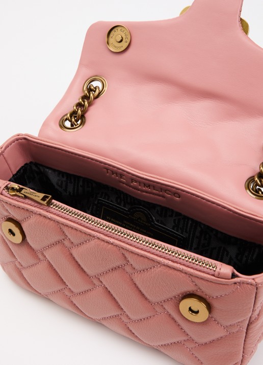 Kurt Geiger Mini Pimlico schoudertas van leer met afneembare schouderriem - detail oudroze