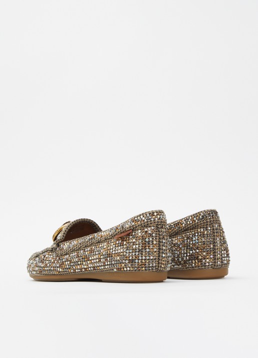 Kurt Geiger Mocassin met strass - achterkant zand