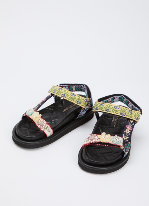 Kurt Geiger Orson sandaal met borduring - detail 3 zwart