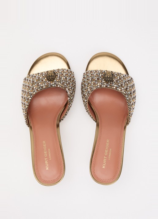 Kurt Geiger Oxford muiltje met strass - detail 3 beige