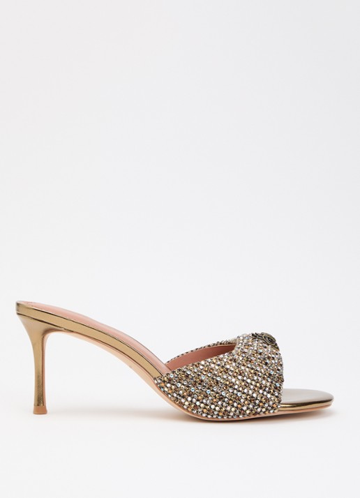Kurt Geiger Oxford muiltje met strass - voorkant beige