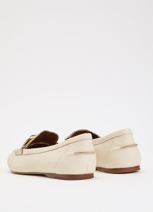 Kurt Geiger Pimlico loafer van leer - achterkant 2 creme