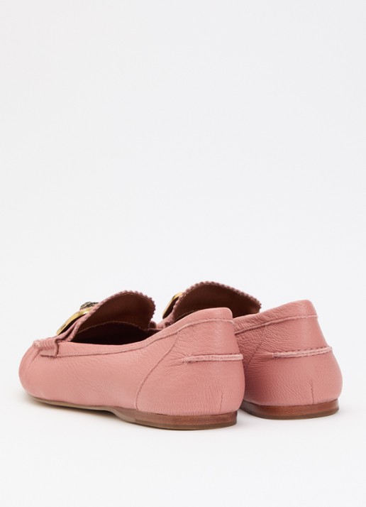 Kurt Geiger Pimlico loafer van leer - achterkant 2 oudroze