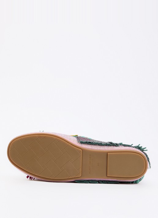 Kurt Geiger Pom Pom loafer van suède met strass en franjes - detail 5 multicolor