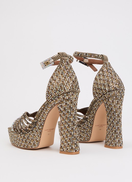 Kurt Geiger Sandalette met strass - achterkant 5 beige