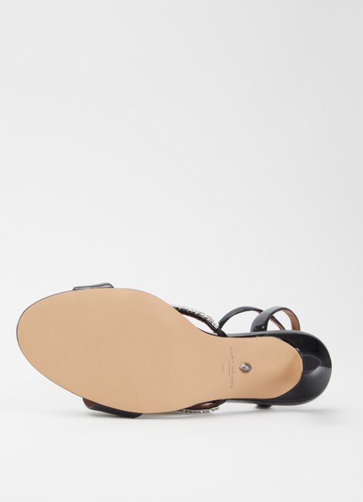 Kurt Geiger Sandalette van lakleer met strass - detail 5 zwart