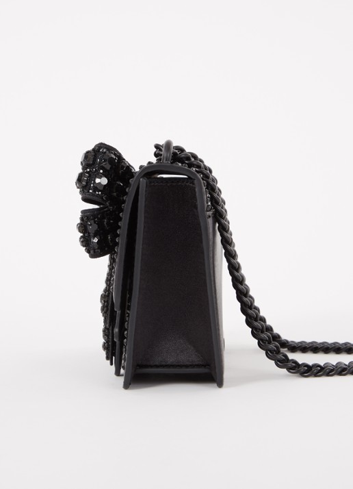 Kurt Geiger Shoreditch crossbodytas van satijn met strass en uitneembaar etui  - detail 6 zwart