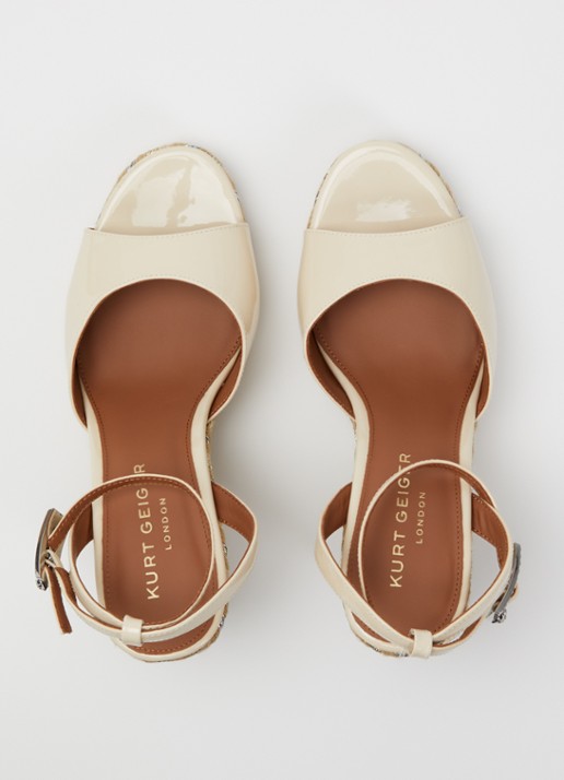 Kurt Geiger Sleehak van lakleer met metallic details - detail 3 ivoor