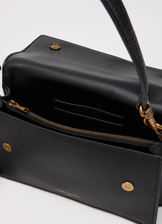 Kurt Geiger Sloane schoudertas van leer met tasbedel  - detail 2 zwart