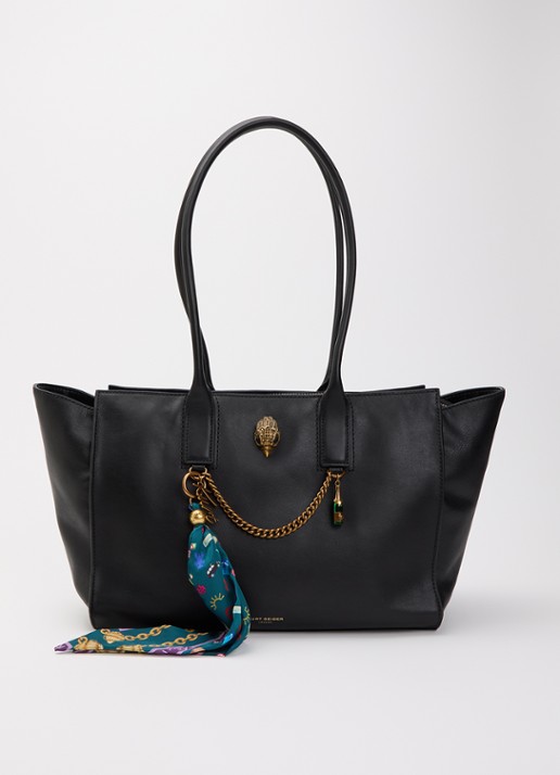 Kurt Geiger Sloane shopper van leer - voorkant 4 zwart