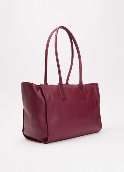 Kurt Geiger Sloane shopper van leer - achterkant bordeauxrood
