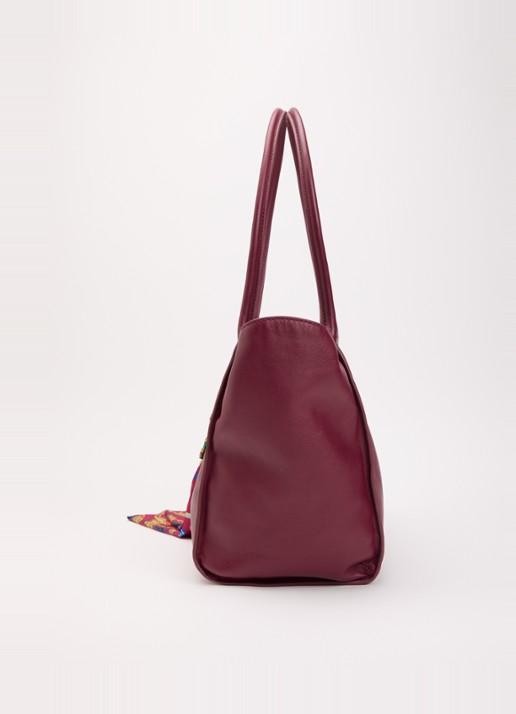 Kurt Geiger Sloane shopper van leer - detail 3 bordeauxrood