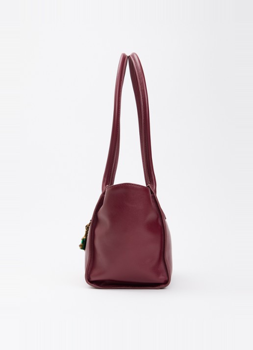 Kurt Geiger Sloane shopper van leer - detail 2 bordeauxrood