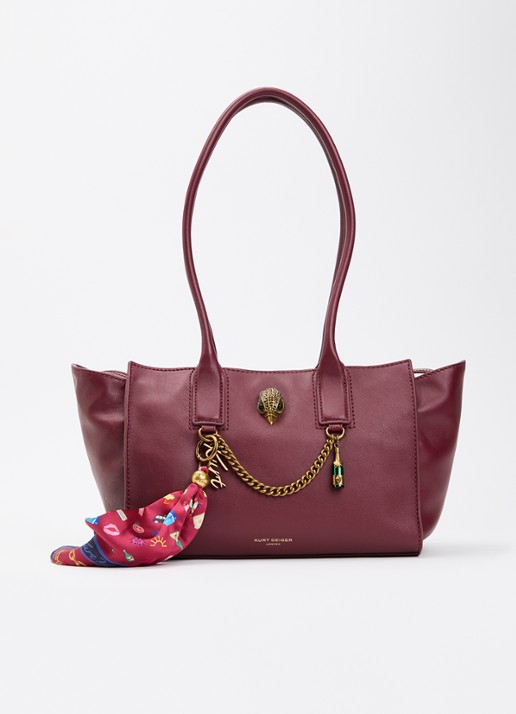 Kurt Geiger Sloane shopper van leer - voorkant 5 bordeauxrood