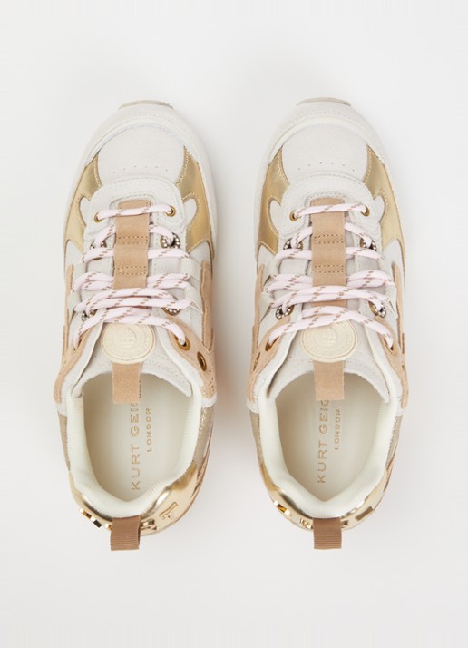 Kurt Geiger Sneaker van suède met metallic details - detail 4 beige