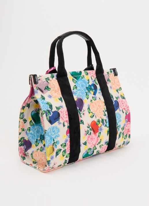 Kurt Geiger Southbank handtas met bloemenprint en afneembare schouderriem - achterkant 7 zwart