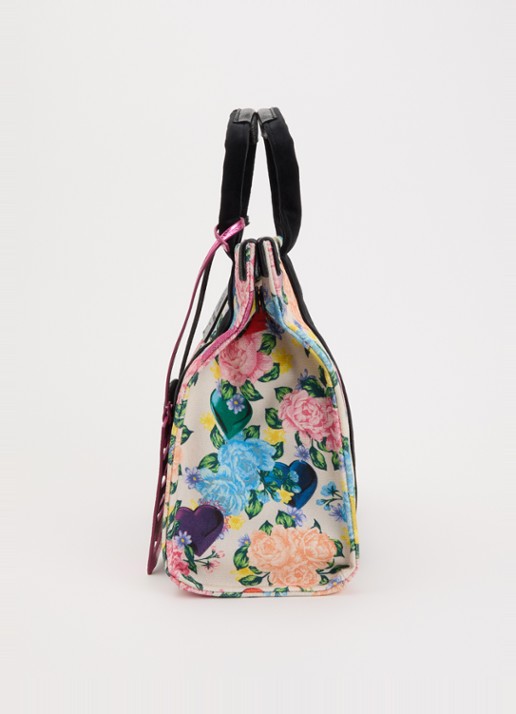 Kurt Geiger Southbank handtas met bloemenprint en afneembare schouderriem - detail 5 zwart