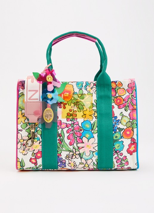Kurt Geiger Southbank small handtas van canvas met tasbedel