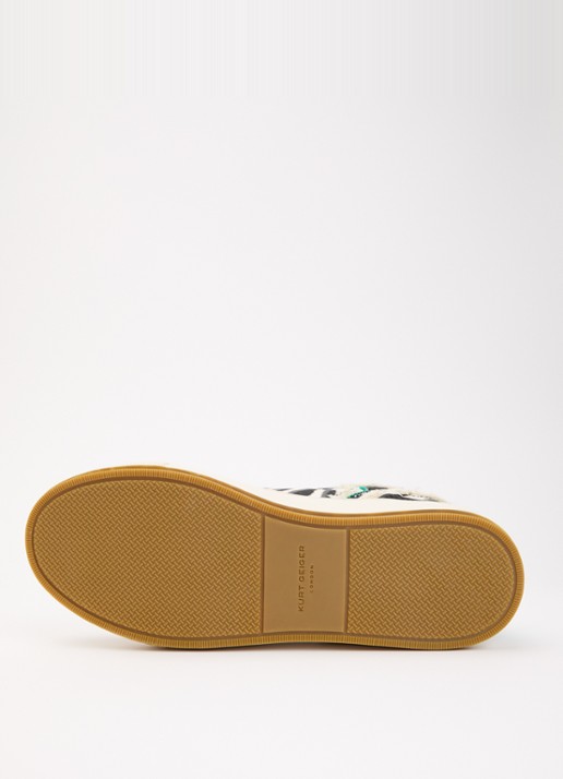 Kurt Geiger Southbank sneaker met dierenprint en leren details - detail 4 bruin