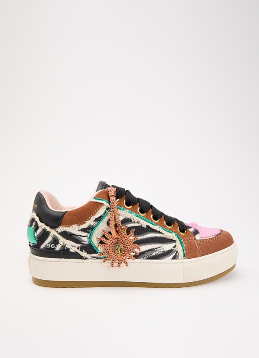 Kurt Geiger Southbank sneaker met dierenprint en leren details