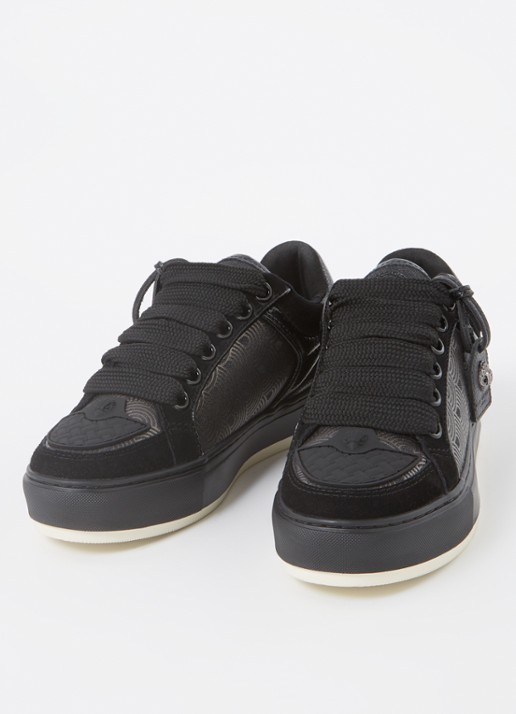Kurt Geiger Southbank sneaker met suède details - detail 3 zwart