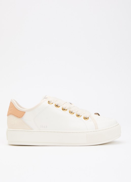 Kurt Geiger Southbank sneaker van leer met logo - voorkant 4 wit