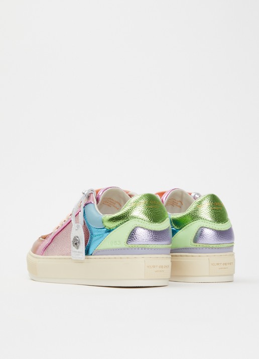 Kurt Geiger Southbank sneaker van leer met metallic finish - achterkant multicolor