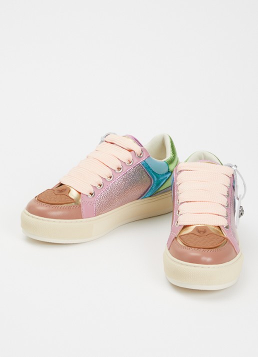 Kurt Geiger Southbank sneaker van leer met metallic finish - detail 3 multicolor
