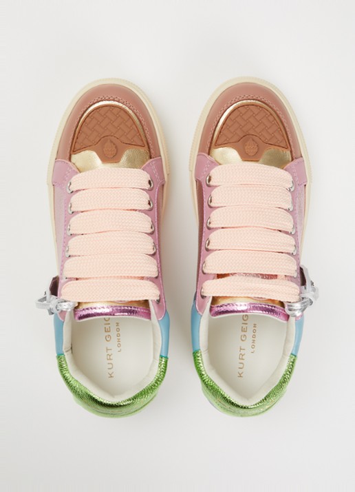 Kurt Geiger Southbank sneaker van leer met metallic finish - detail 4 multicolor