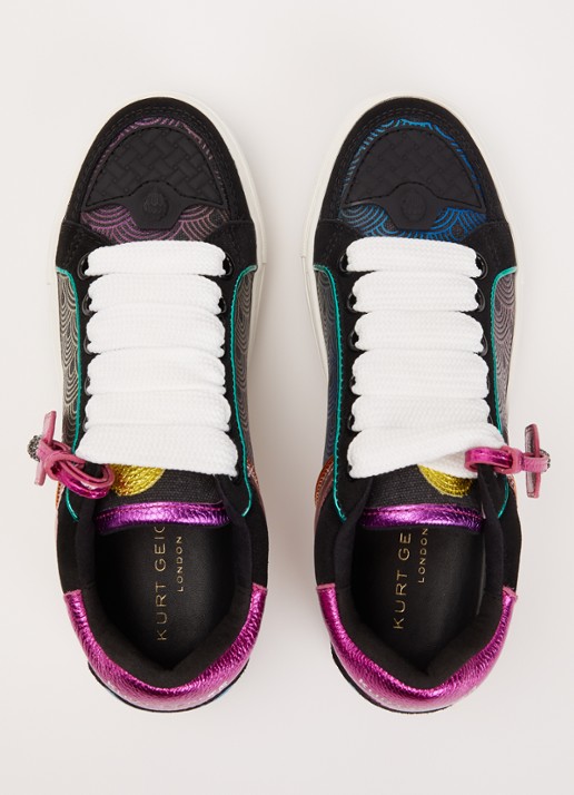 Kurt Geiger Southbank Tag sneaker van leer met metallic details - detail 3 zwart