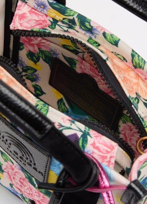 Kurt Geiger Southbank XS handtas met bloemenprint en afneembare schouderriem - detail 2 ivoor