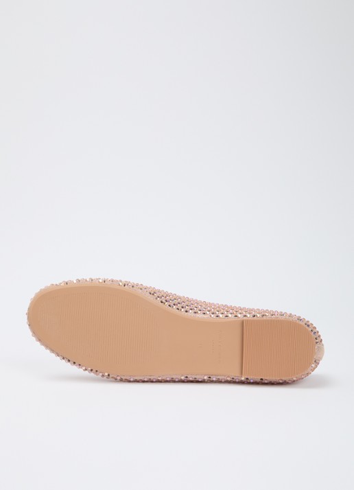 Kurt Geiger Wavy Mayfair ballerina van leer met strass - detail 3 lichtroze