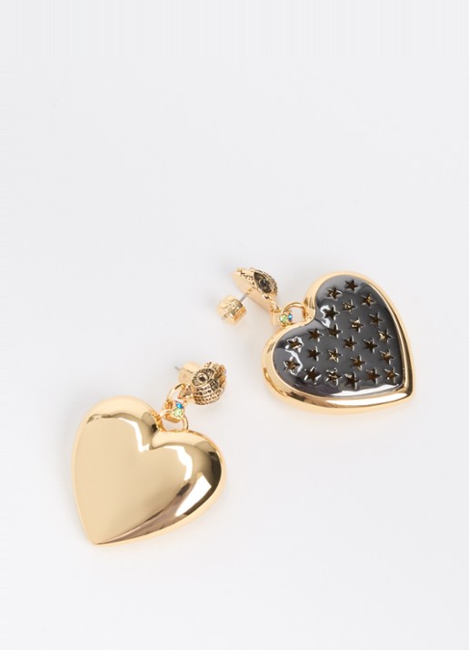 Kurt Geiger XL Heart oorstekers met kristal - detail 3 goud