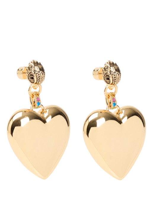 Kurt Geiger XL Heart oorstekers met kristal - voorkant goud